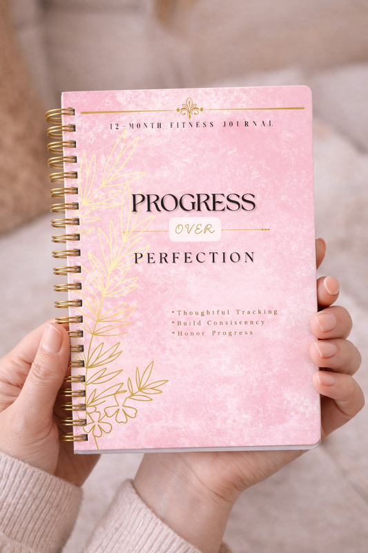Wellness Journal: Progress Over Perfection - PINK